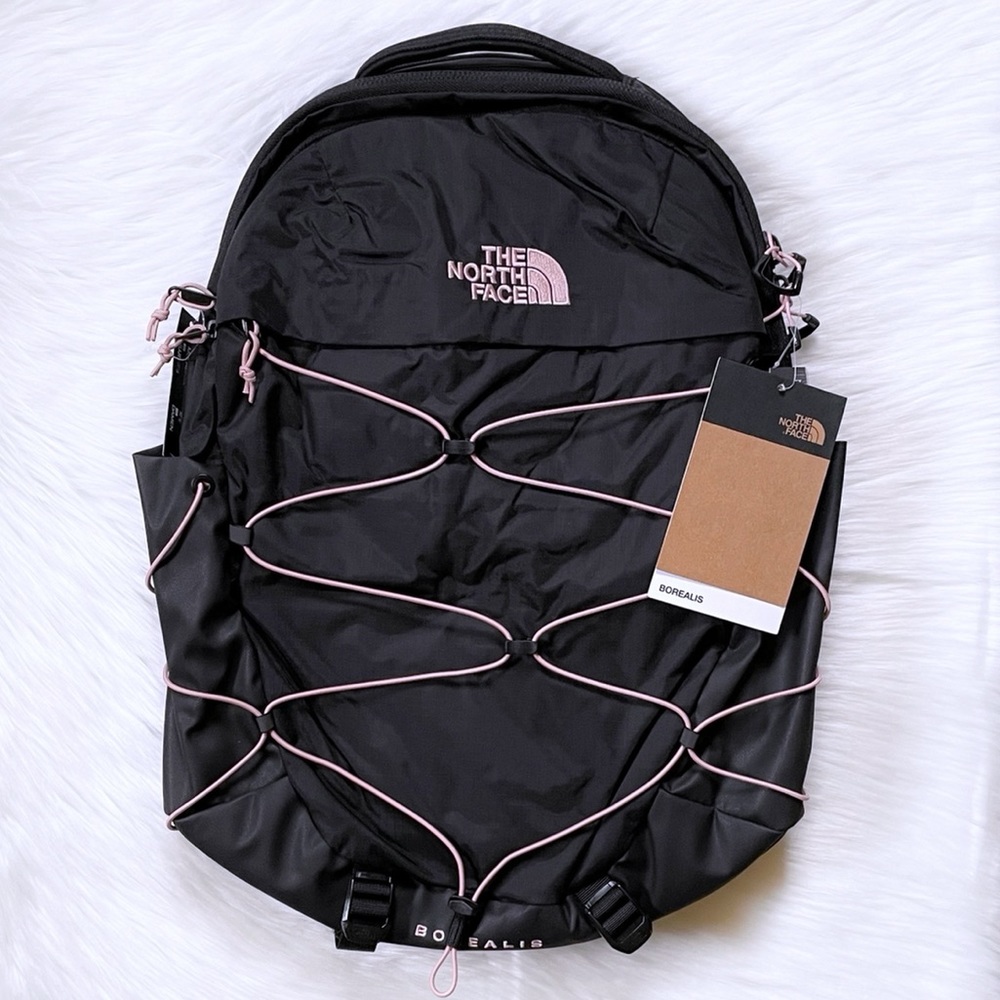 The North Face Black and Pink Backpack